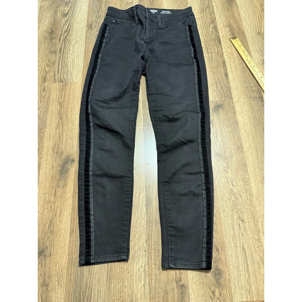 Levi's Denizen Jeans Women's Size 6 Black Denim High Rise Ankle Skinny Jeans
